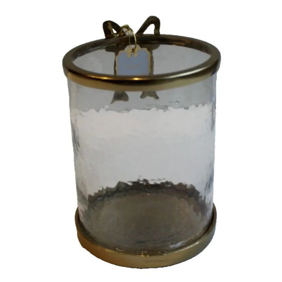 New Hammered Glass Metal Gold Bow ICE BUCKET CONTAINER Flower Vase Container - Picture 3 of 4